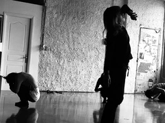 Evangelia Batoglou practicing butoh